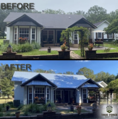 Impeccably installed new roof by True Force Roofing in Gainesville, Florida, showcasing expert craftsmanship and durable materials, ensuring long-lasting protection for your home.